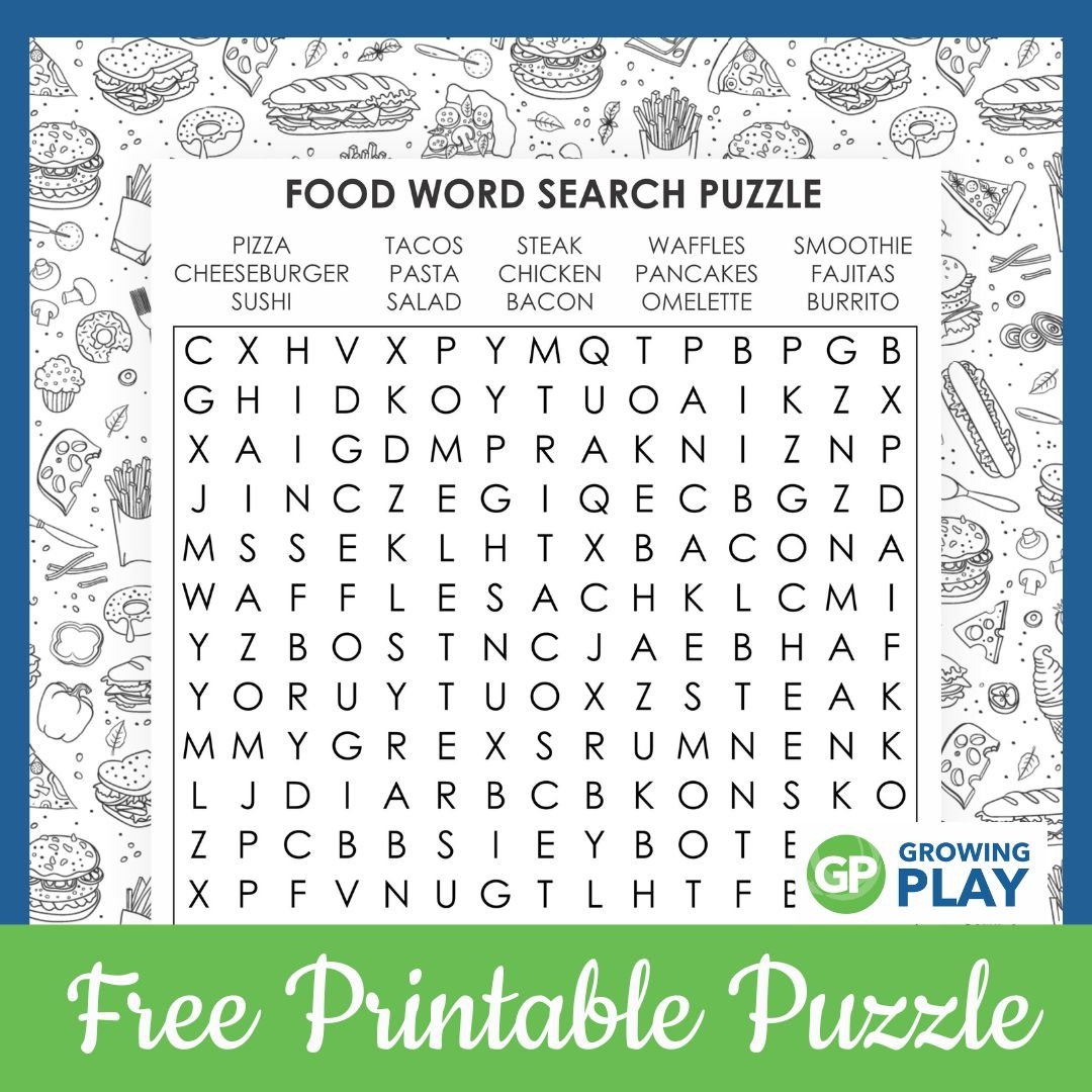 Food Word Search Printable FREE Growing Play Food Word Search Printable FREE Growing Play