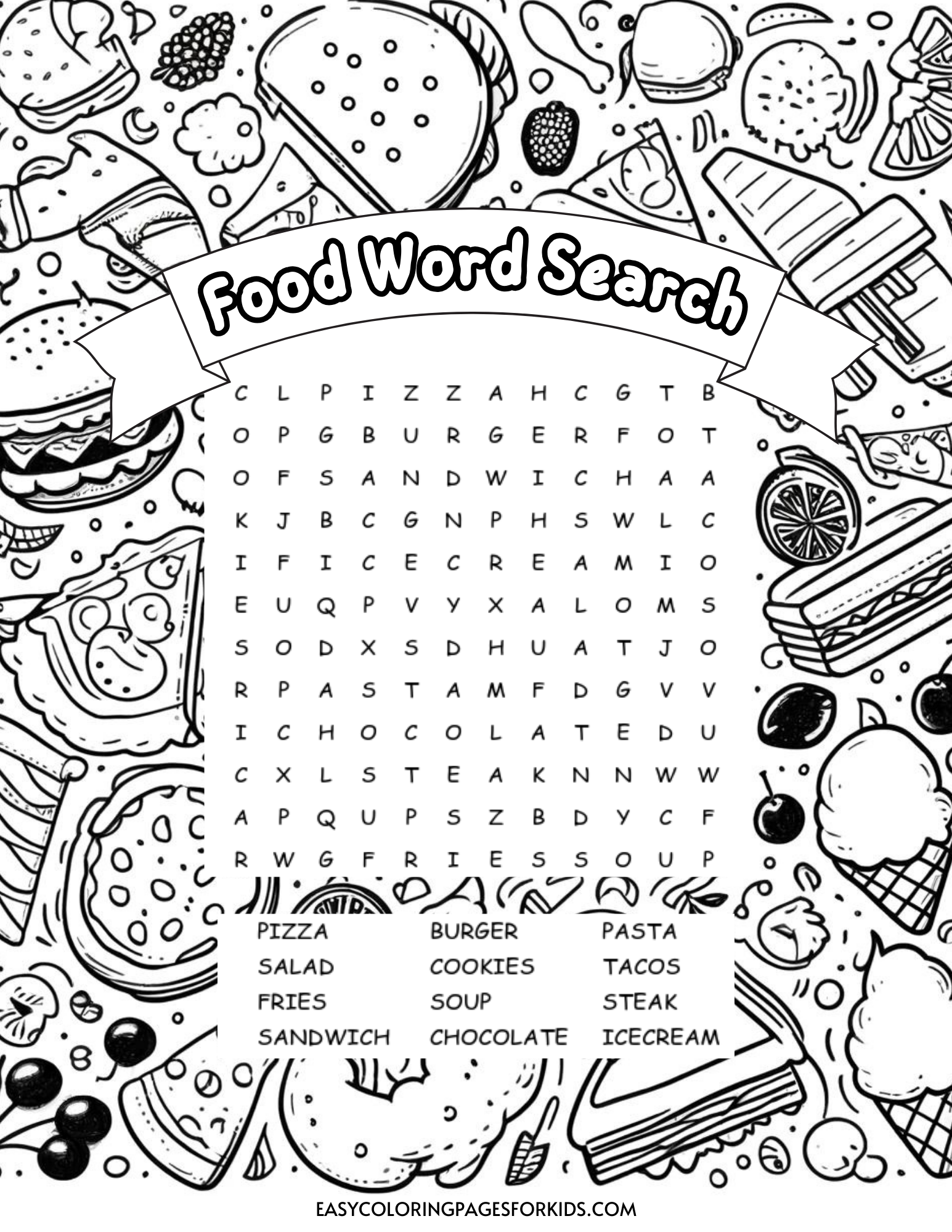Food Word Search Printables Food Word Search For Kids Easy Food Word Search Printables Food Word Search For Kids Easy