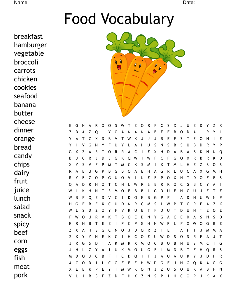 Food Word Search WordMint Food Word Search WordMint