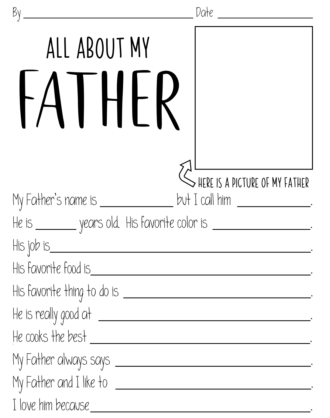 FREE All About My Dad Printable Questionnaire Perfect For Father s FREE All About My Dad Printable Questionnaire Perfect For Father s