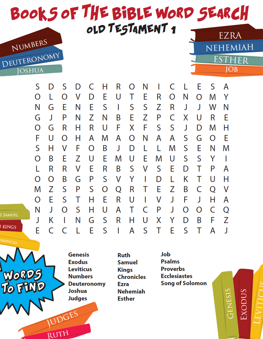 FREE Books Of The Bible Word Search OT1 Children s Ministry Deals FREE Books Of The Bible Word Search OT1 Children s Ministry Deals