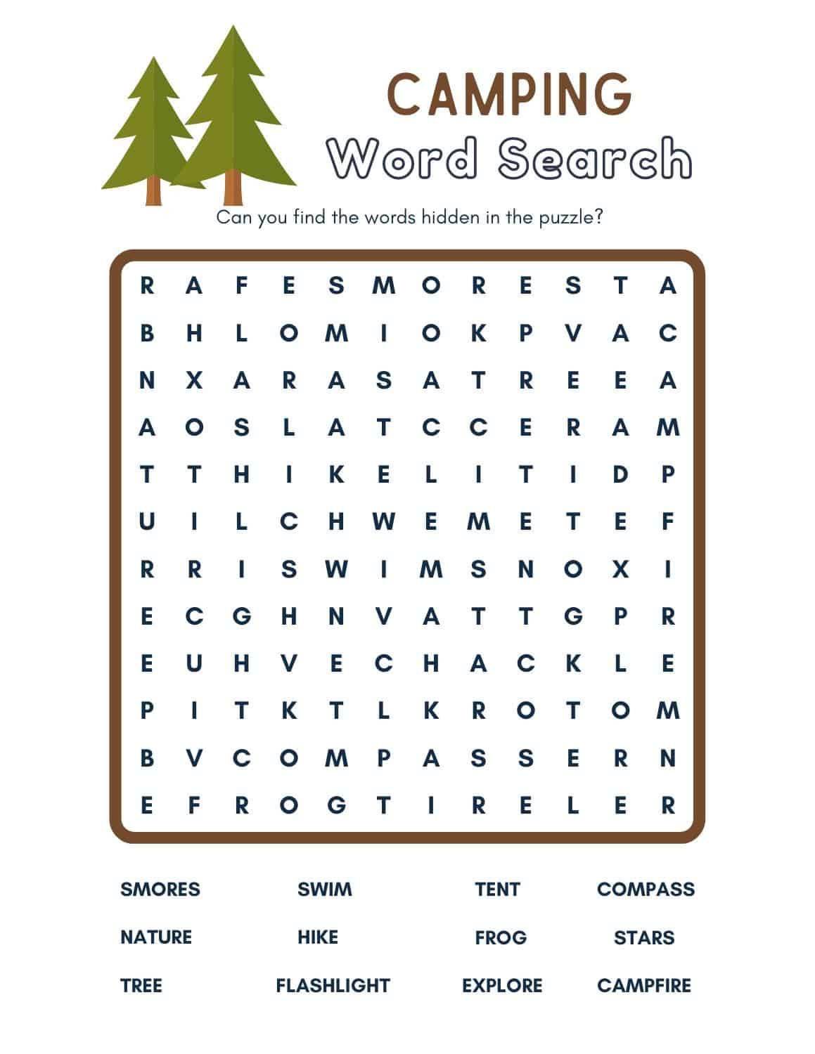 Free Printable Word Searches