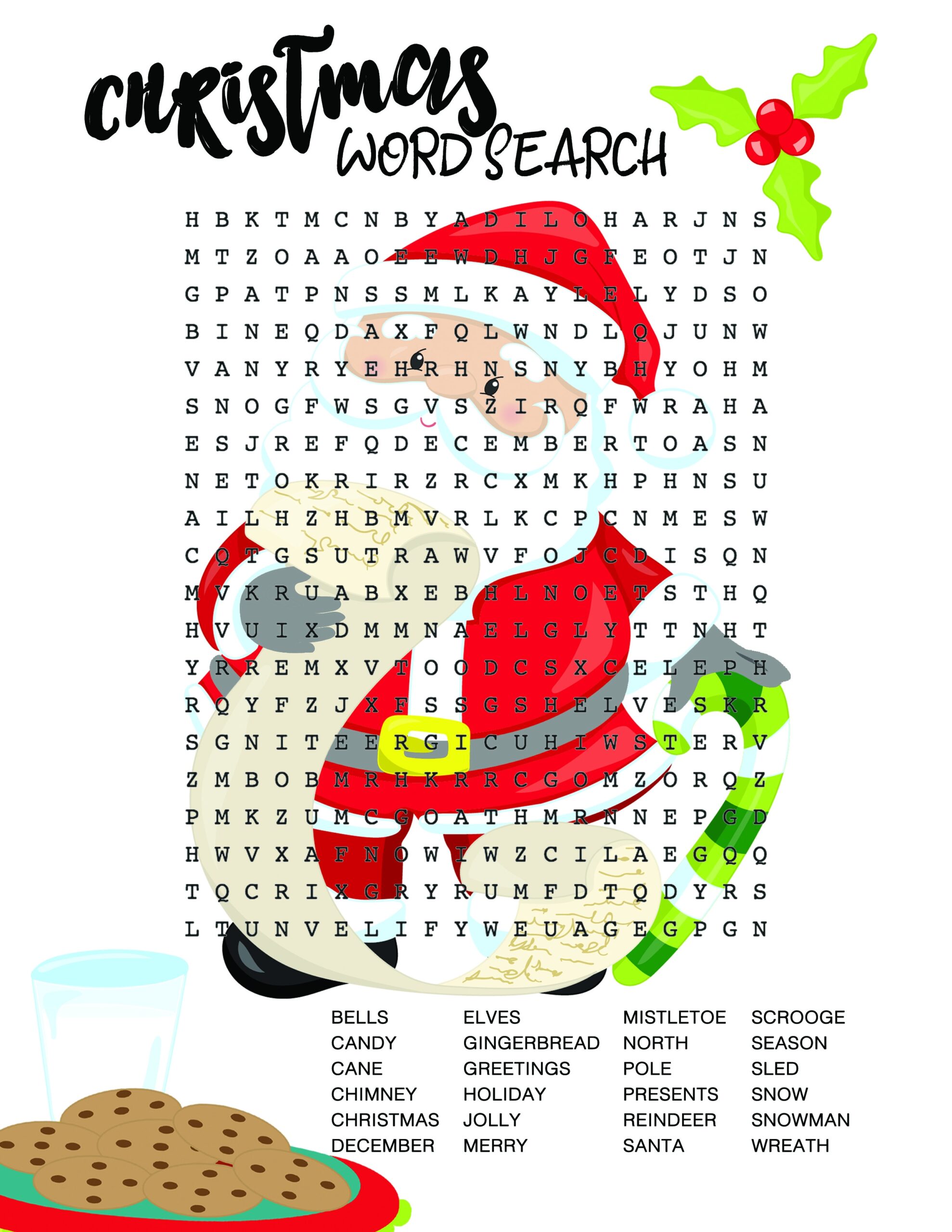 Christmas Word Search Printable For Kids Christmas Word Search Printable For Kids