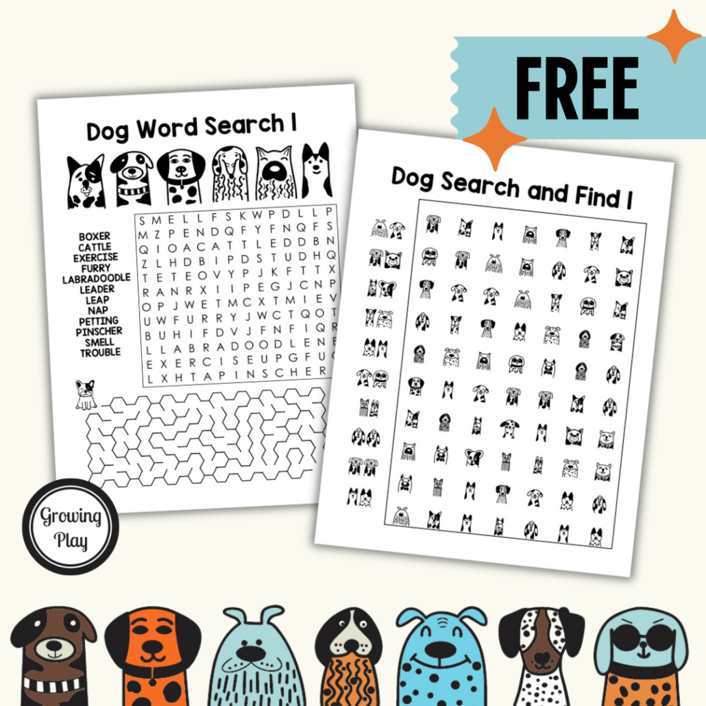 Free Dog Word Search Puzzle Printables Growing Play Free Dog Word Search Puzzle Printables Growing Play