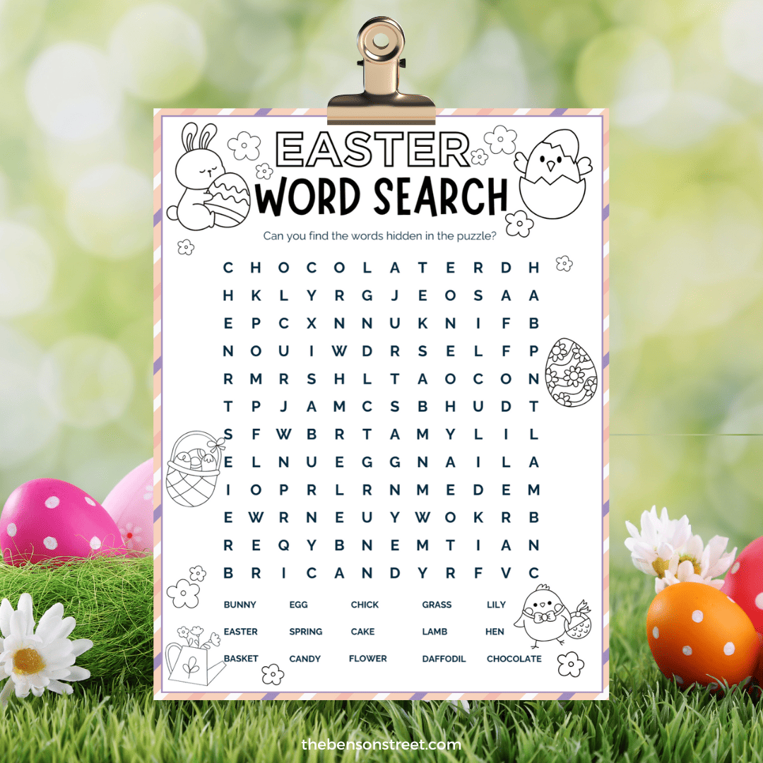 FREE Easter Word Search Printable Puzzle For Kids The Benson Street FREE Easter Word Search Printable Puzzle For Kids The Benson Street