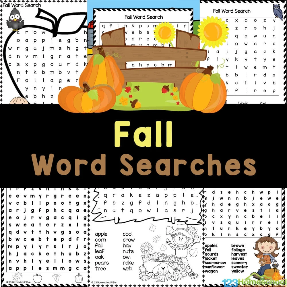Printable Fall Word Search Printable Fall Word Search