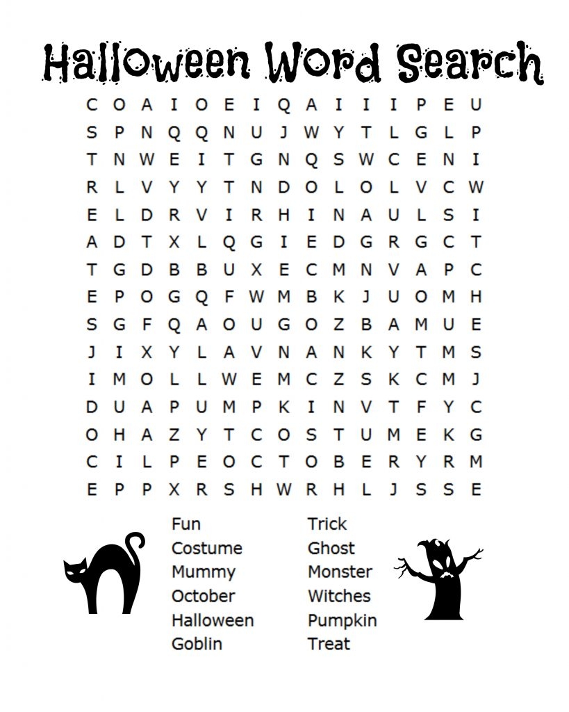 Free Printable Halloween Word Search For Kids Free Printable Halloween Word Search For Kids