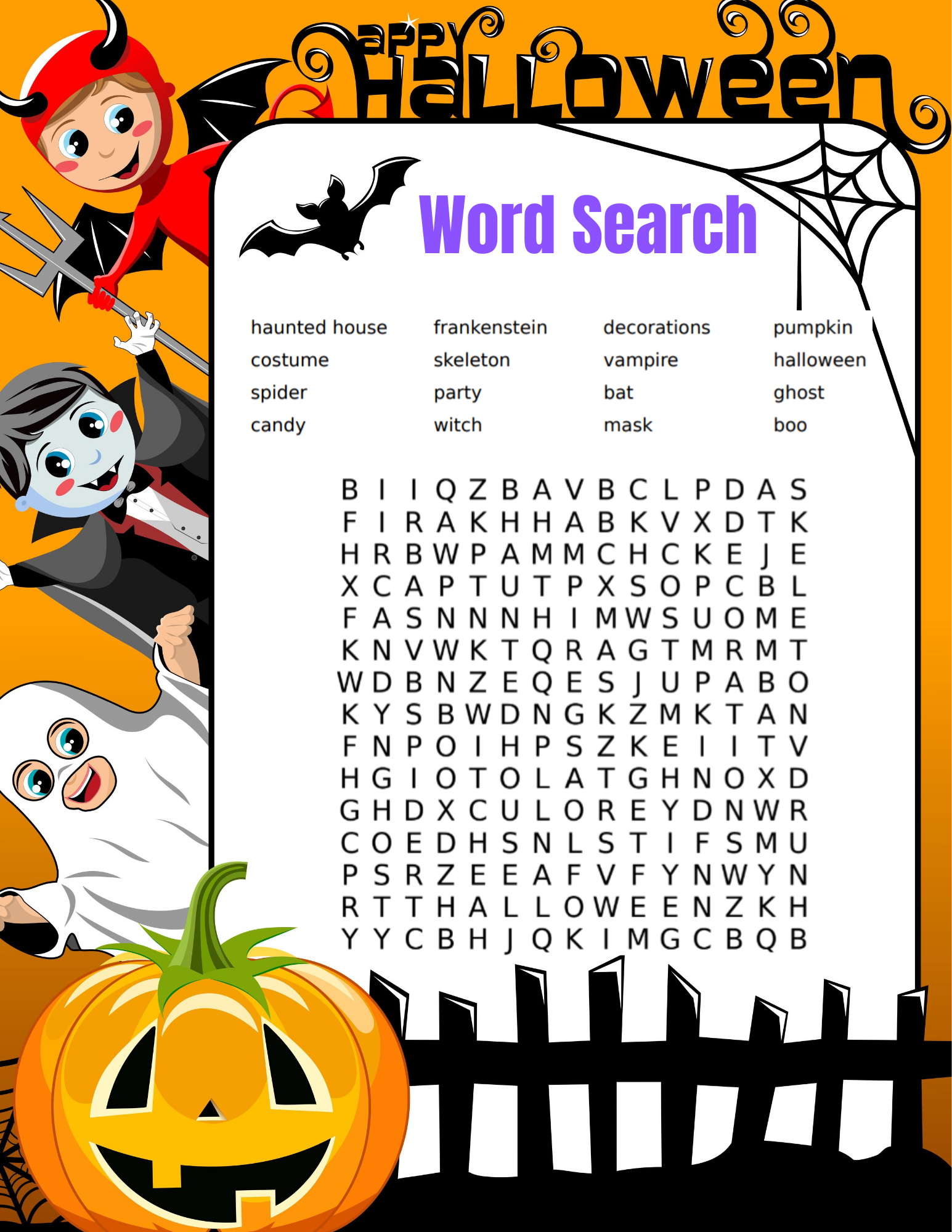 Free Halloween Word Search Printable For Kids AllFreeKidsCrafts Free Halloween Word Search Printable For Kids AllFreeKidsCrafts
