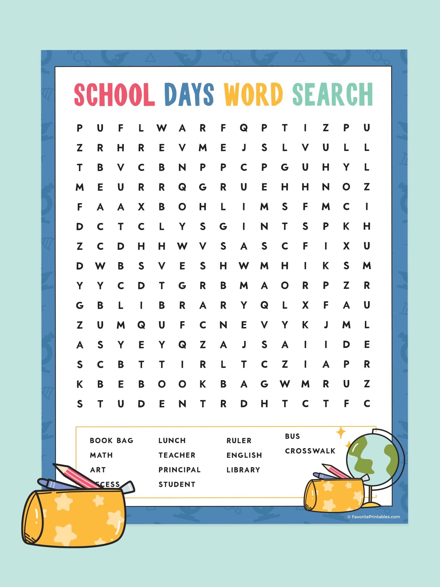 Word Search Back To School Printable Word Search Back To School Printable