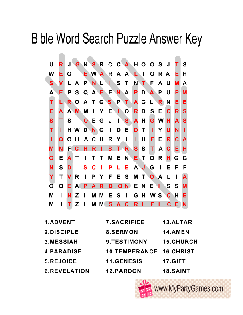 Free Printable Bible Word Search Puzzles With Answer Key Free Printable Bible Word Search Puzzles With Answer Key