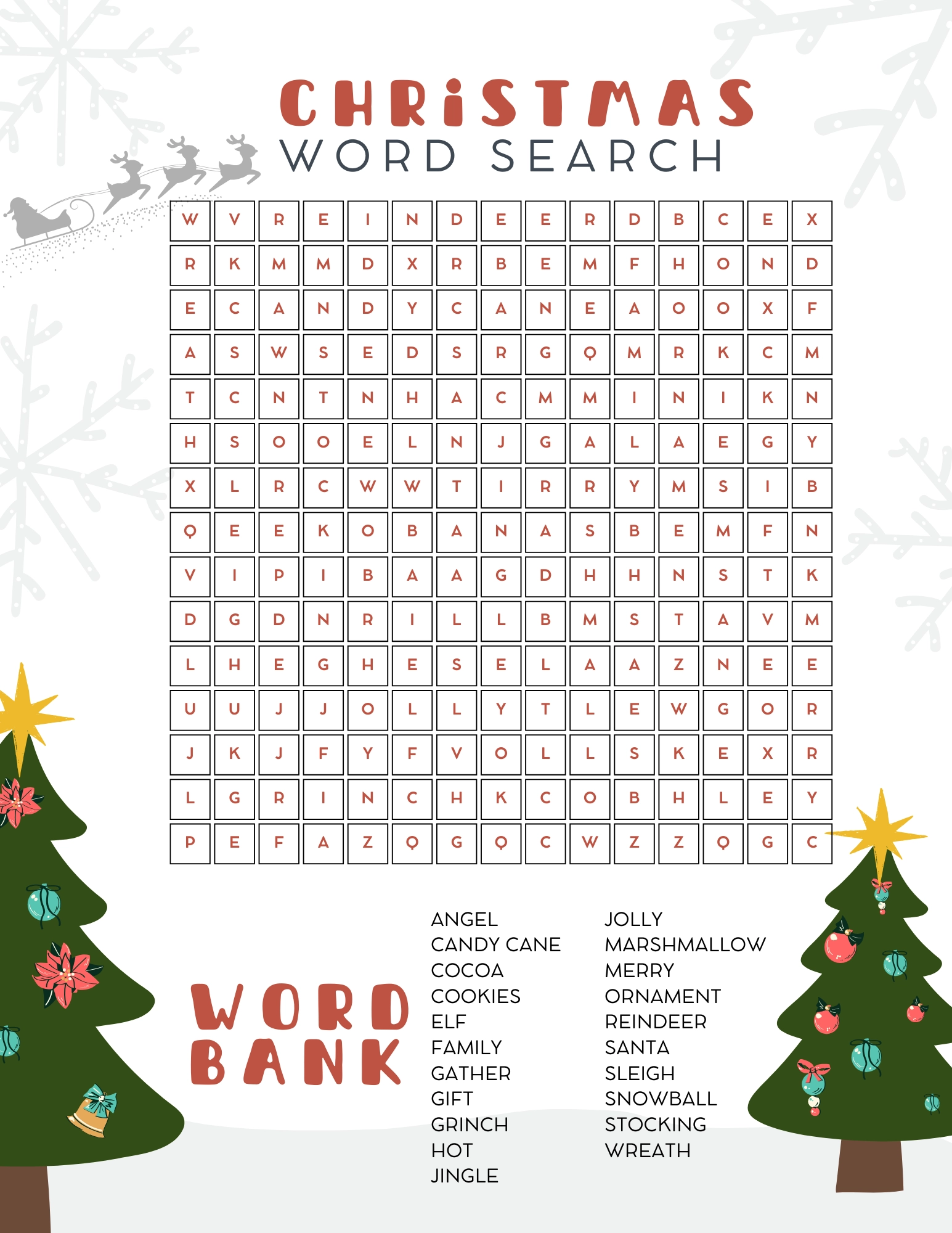 Printable Christmas Word Search Free Printable Christmas Word Search Free