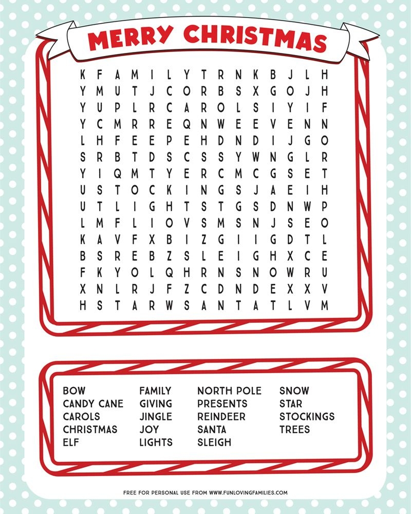 Free Printable Christmas Word Search Puzzle For Kids Free Printable Christmas Word Search Puzzle For Kids
