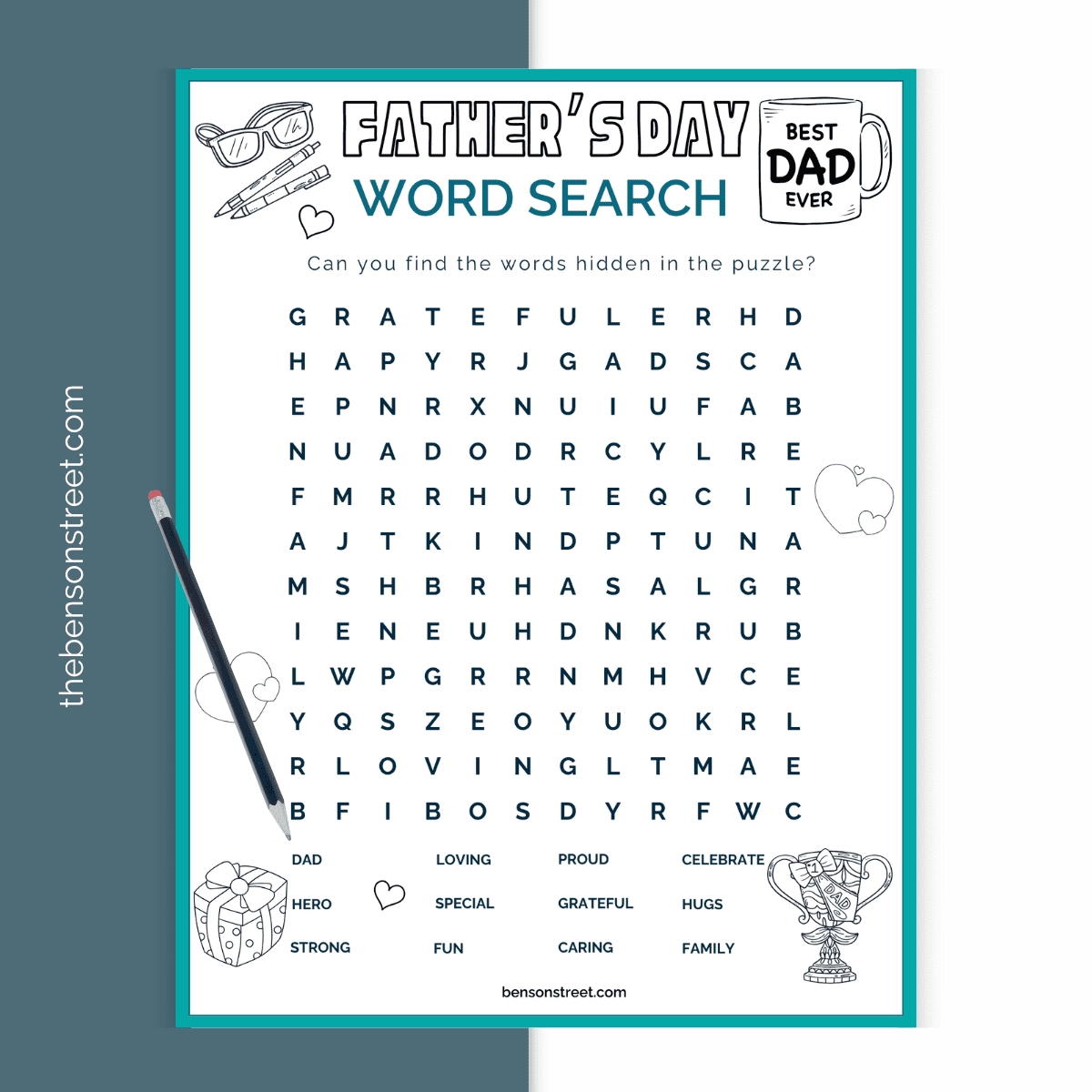 Free Printable Father s Day Word Search Game The Benson Street Free Printable Father s Day Word Search Game The Benson Street