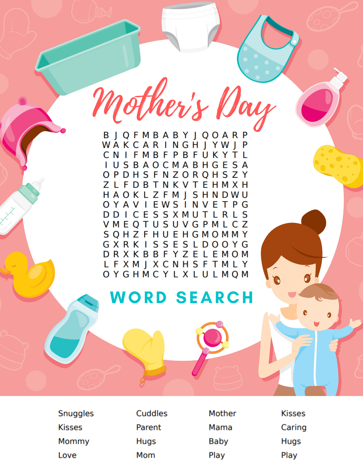 Mother's Day Word Search Free Printable