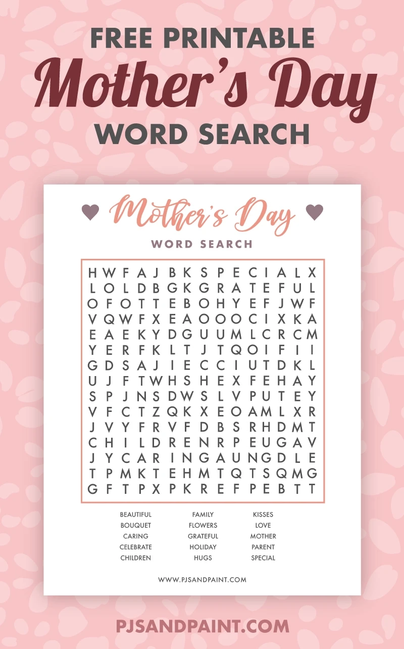 Free Printable Mother s Day Word Search Pjs And Paint Free Printable Mother s Day Word Search Pjs And Paint