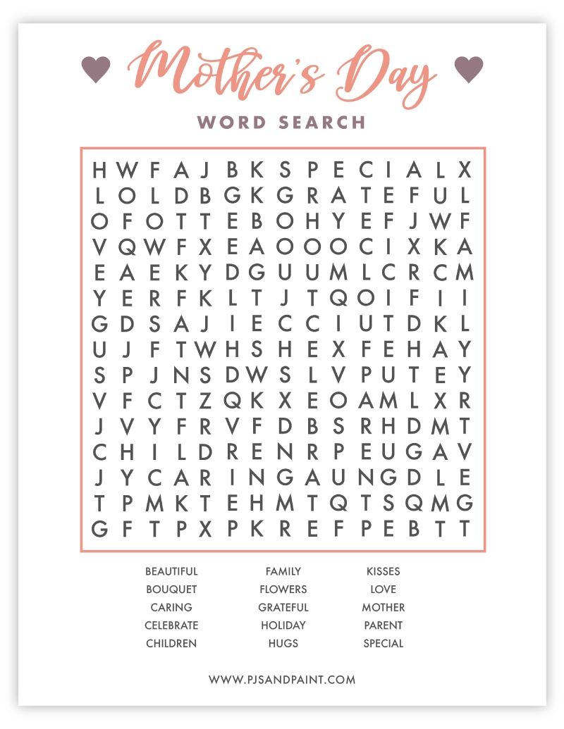Free Printable Mother s Day Word Search Pjs And Paint Free Printable Mother s Day Word Search Pjs And Paint