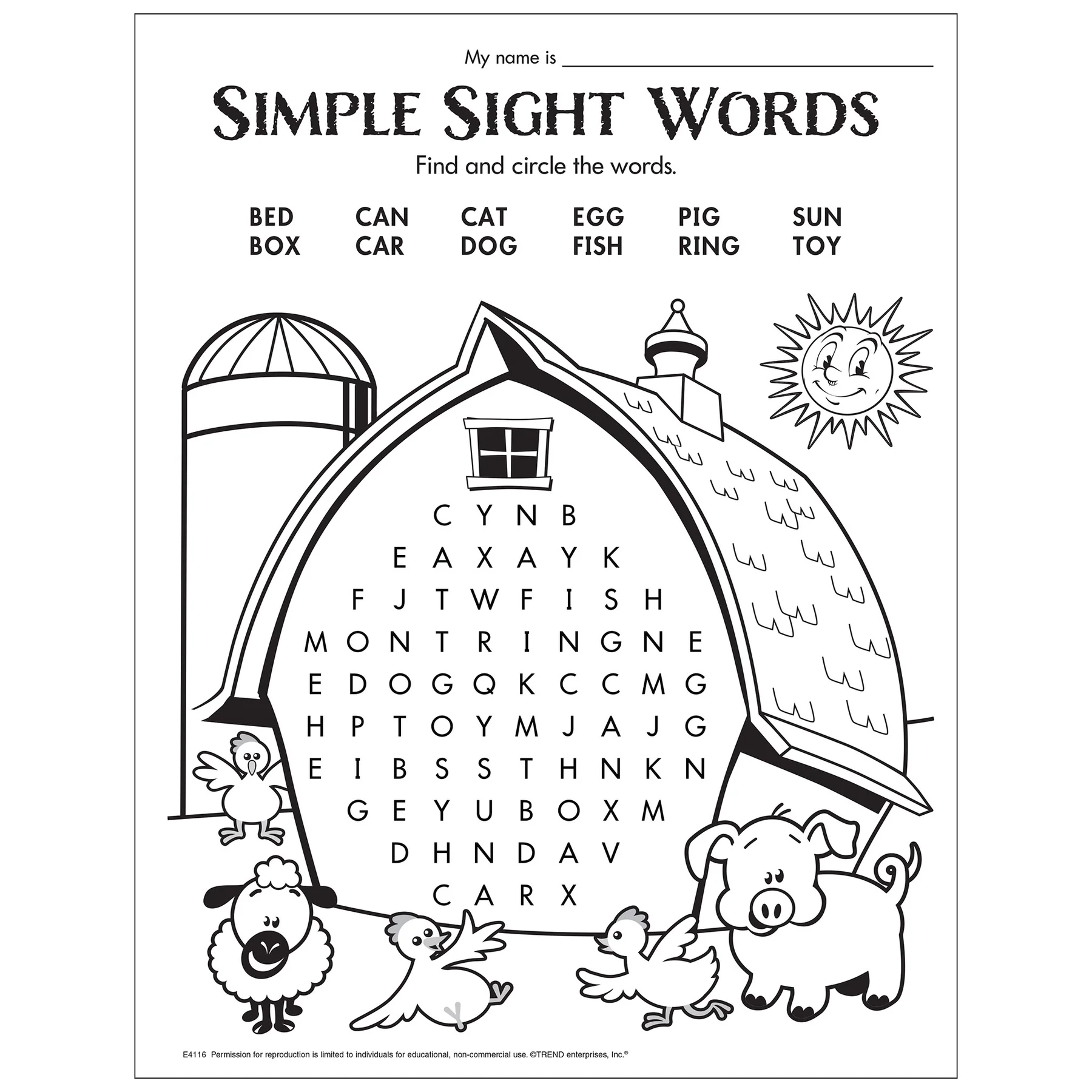 Free Printable Simple Sight Words Search TREND Enterprises Inc Free Printable Simple Sight Words Search TREND Enterprises Inc
