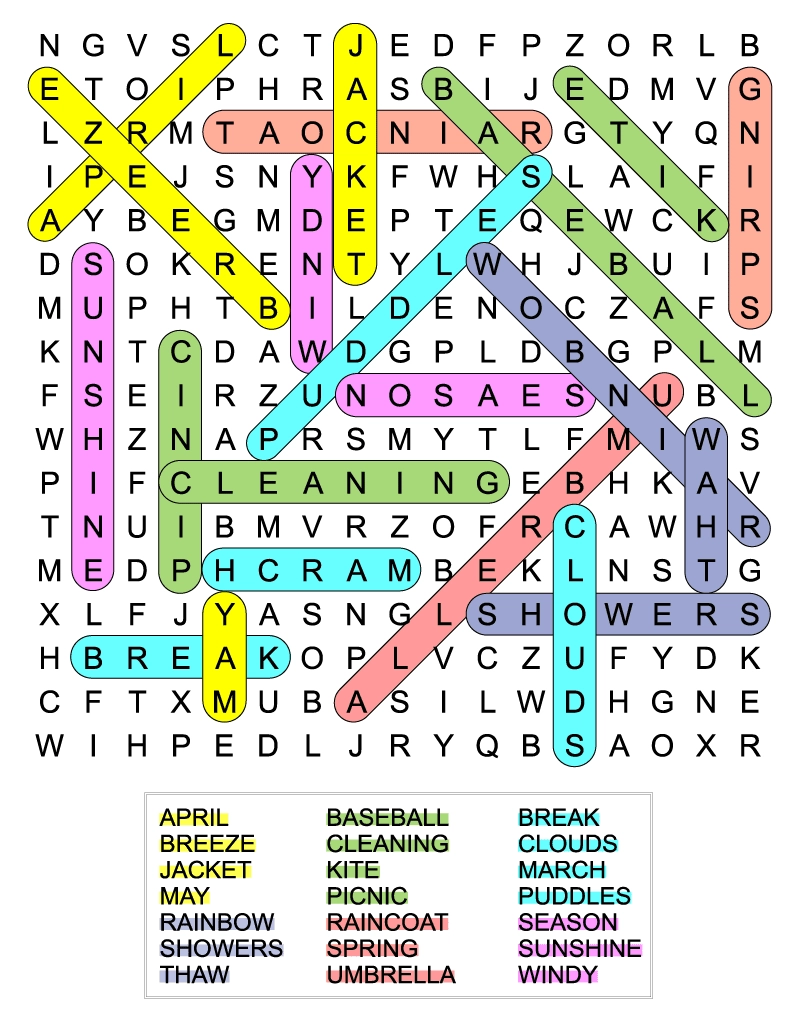 Free Printable Word Search Spring Break Free Printable Word Search Spring Break