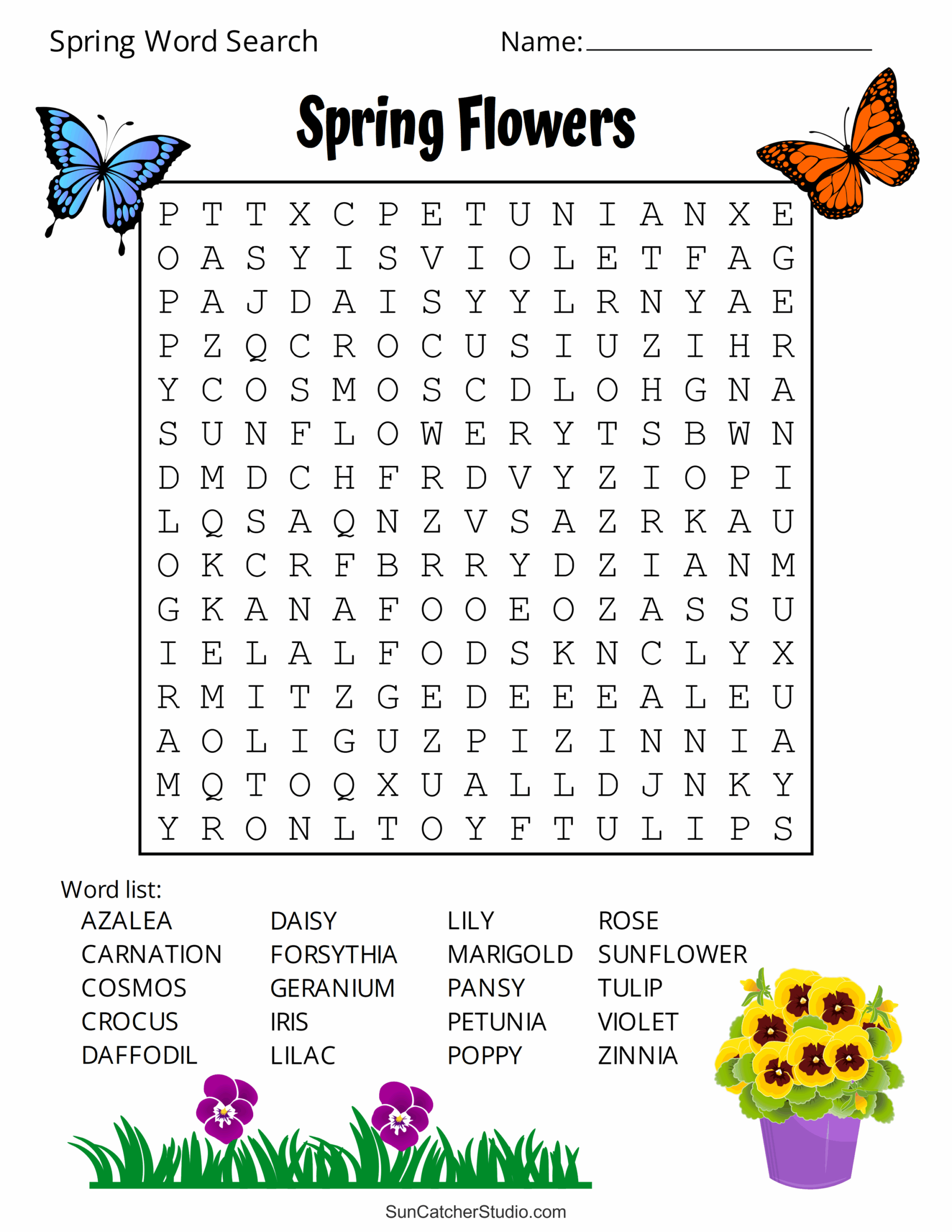 Free Printable Spring Word Search Puzzles Free Printables Free Printable Spring Word Search Puzzles Free Printables