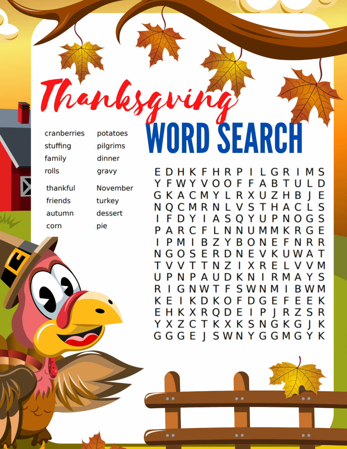 Free Printable Thanksgiving Word Search AllFreeKidsCrafts Free Printable Thanksgiving Word Search AllFreeKidsCrafts