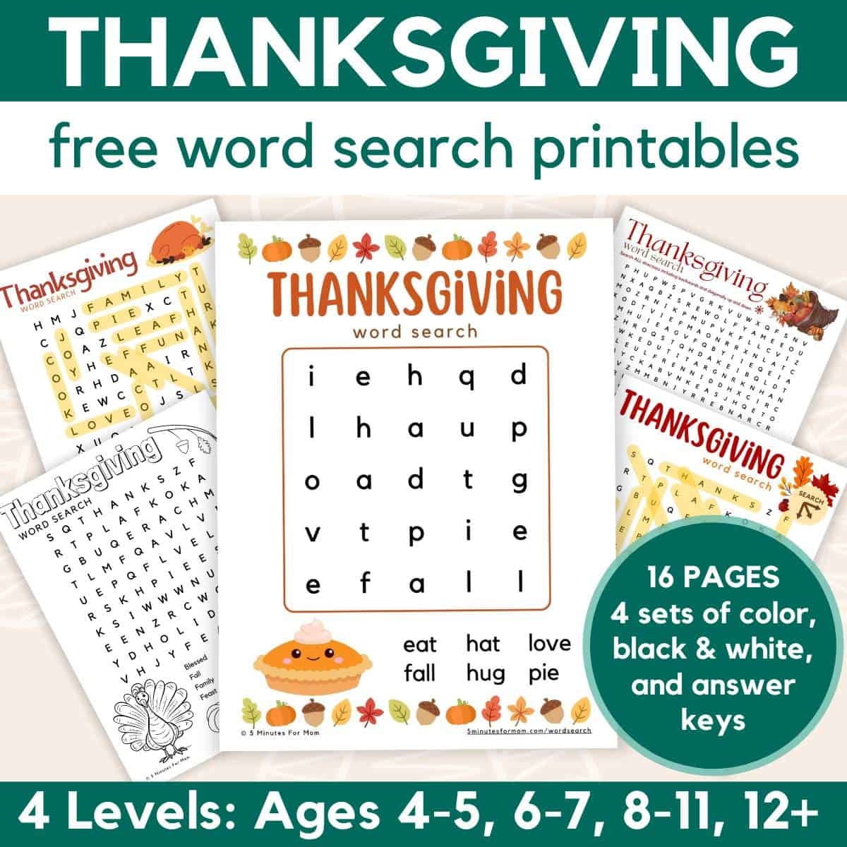 Free Printable Thanksgiving Word Search Kids Free Printable Thanksgiving Word Search Kids