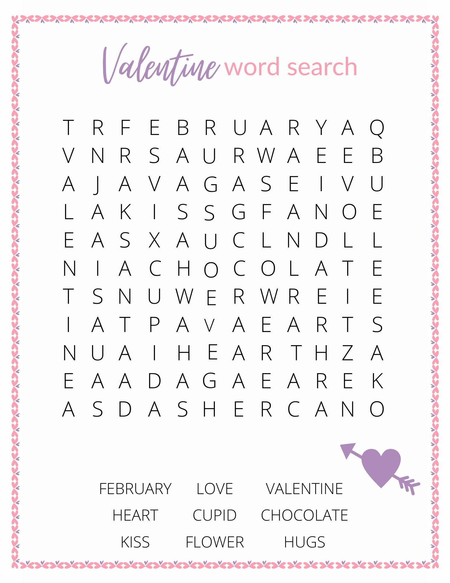 Free Printable Valentine s Day Word Search AllFreeKidsCrafts Free Printable Valentine s Day Word Search AllFreeKidsCrafts