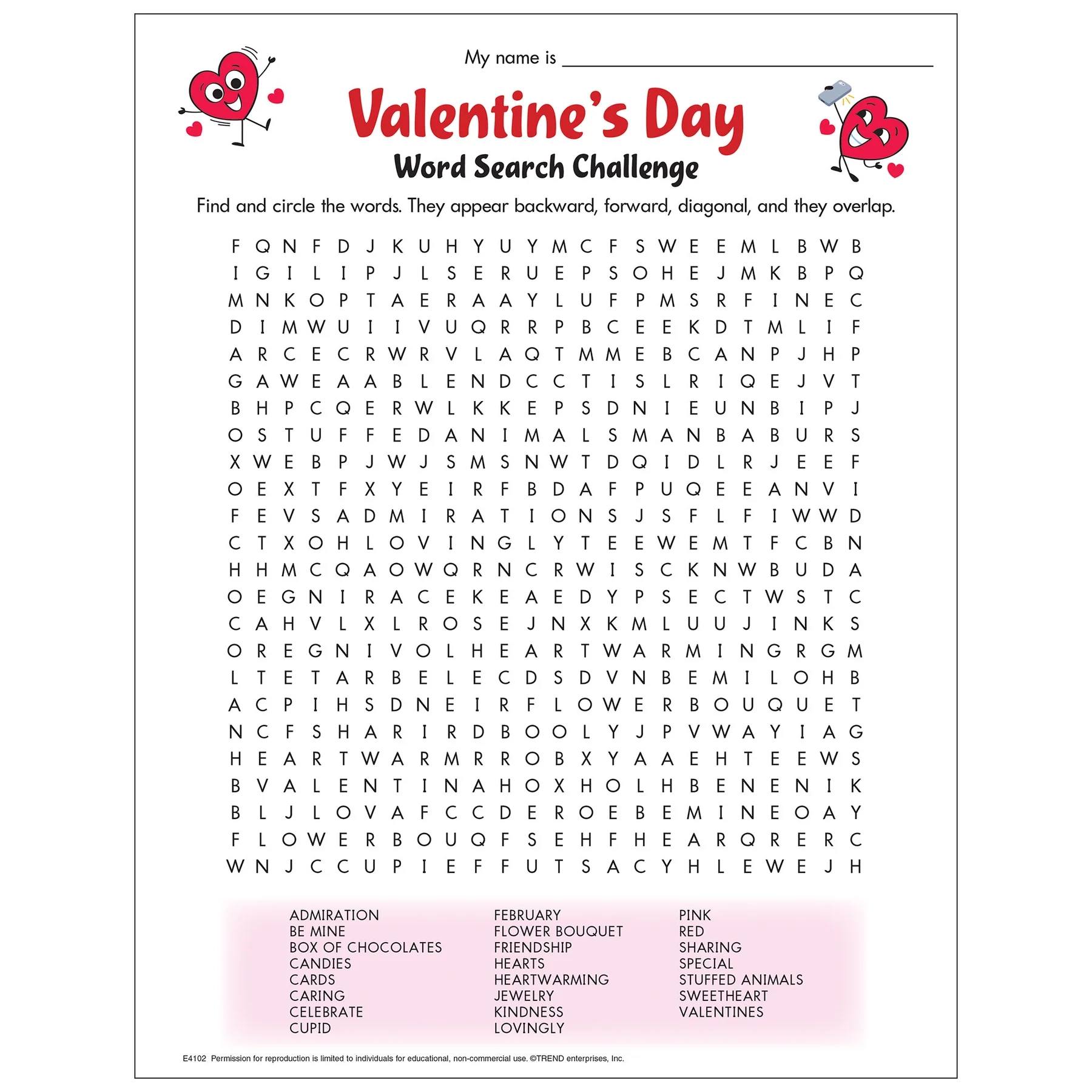 Free Printable Valentine s Day Word Search Challenge TREND Free Printable Valentine s Day Word Search Challenge TREND