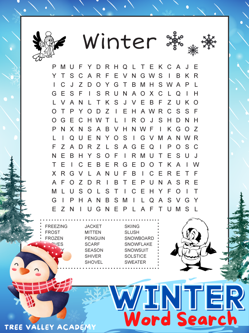 Free Printable Winter Word Search For Kids Free Printable Winter Word Search For Kids