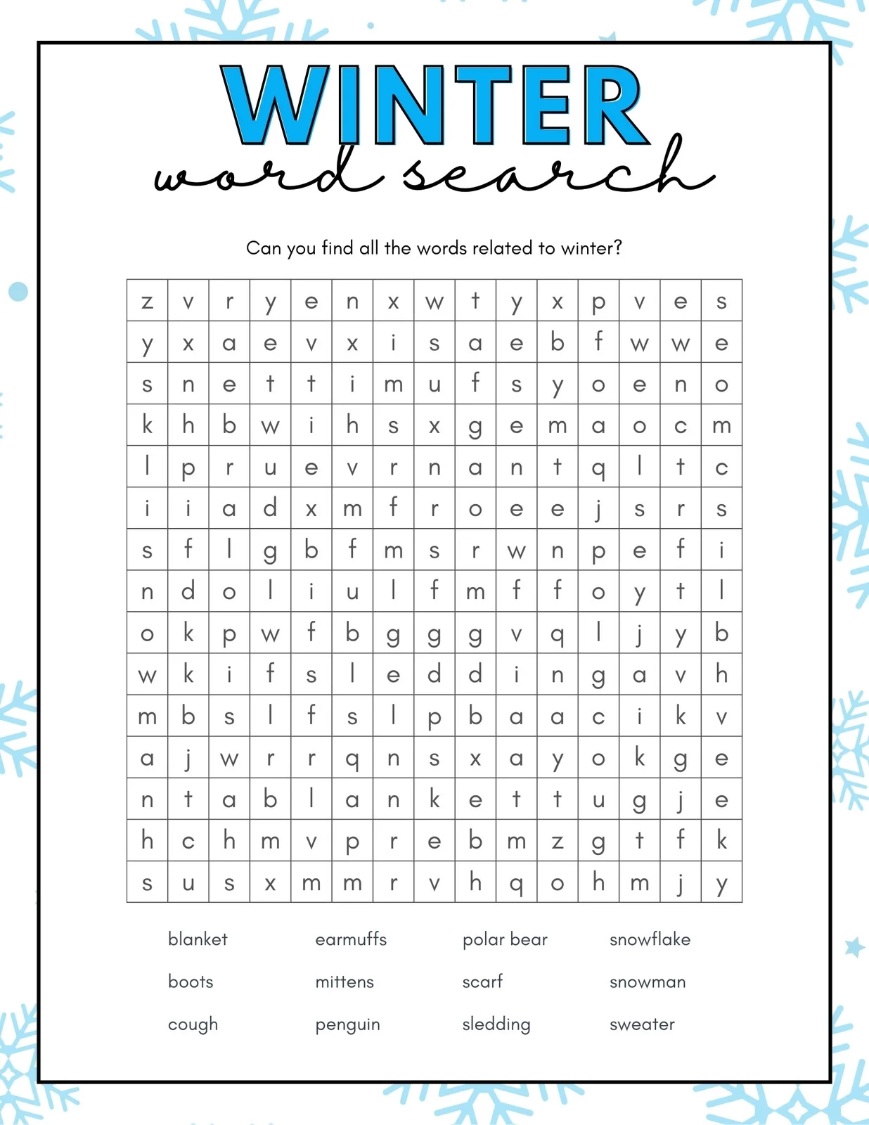 Simple Word Searches Printable