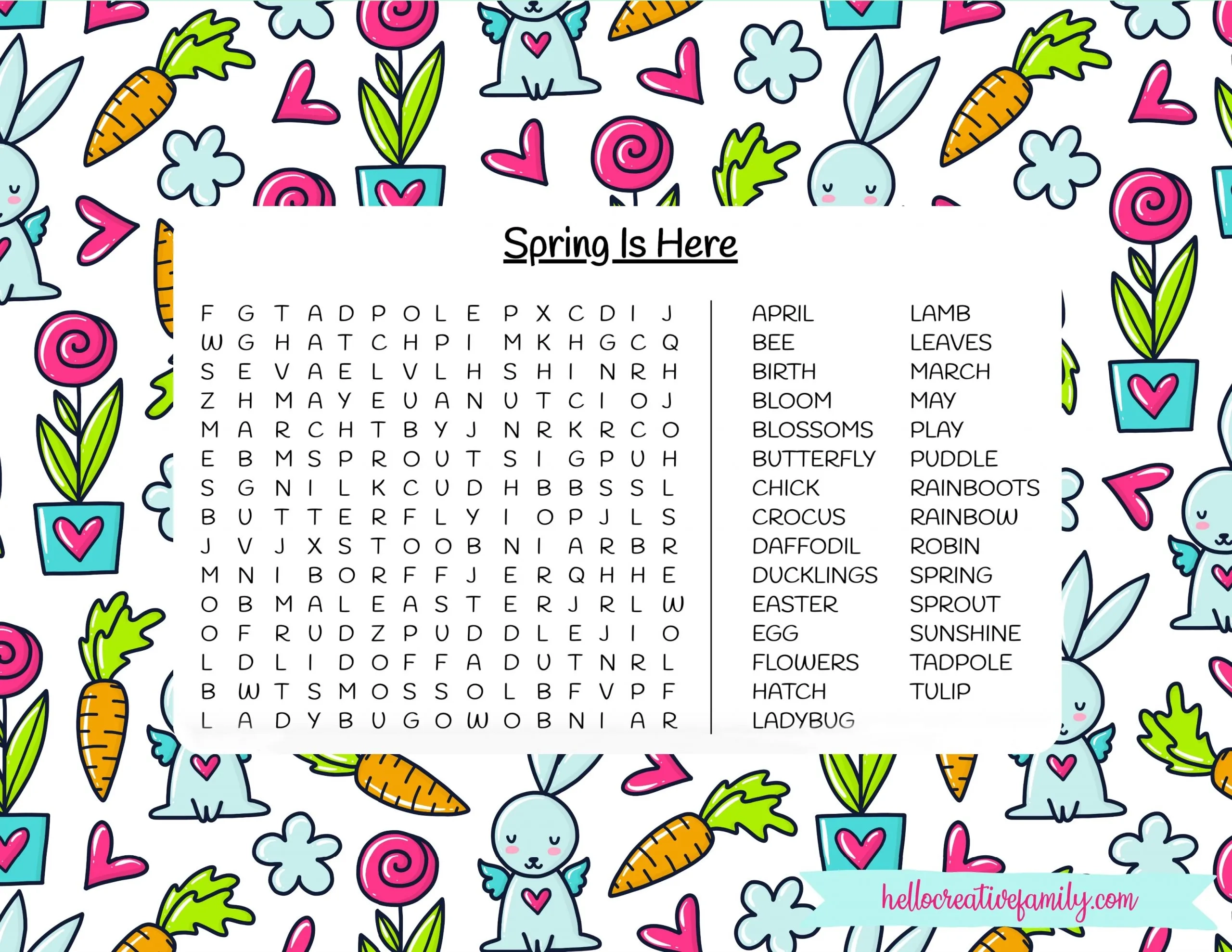Spring Word Search Printable Free Spring Word Search Printable Free