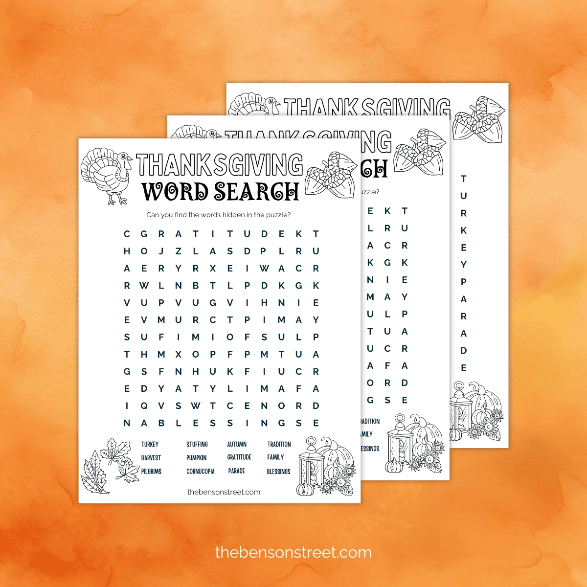 Free Thanksgiving Word Search Printable For Kids The Benson Street Free Thanksgiving Word Search Printable For Kids The Benson Street