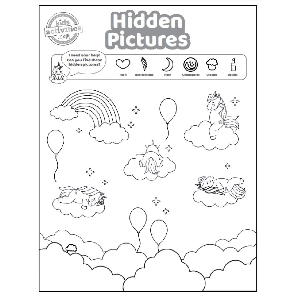Free Unicorn Hidden Pictures Printables Kids Activities Blog Free Unicorn Hidden Pictures Printables Kids Activities Blog