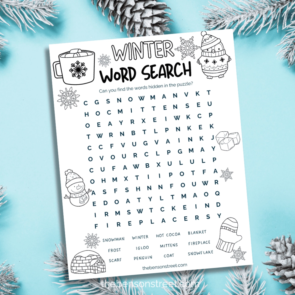 Free Winter Word Search Printable Game The Benson Street
