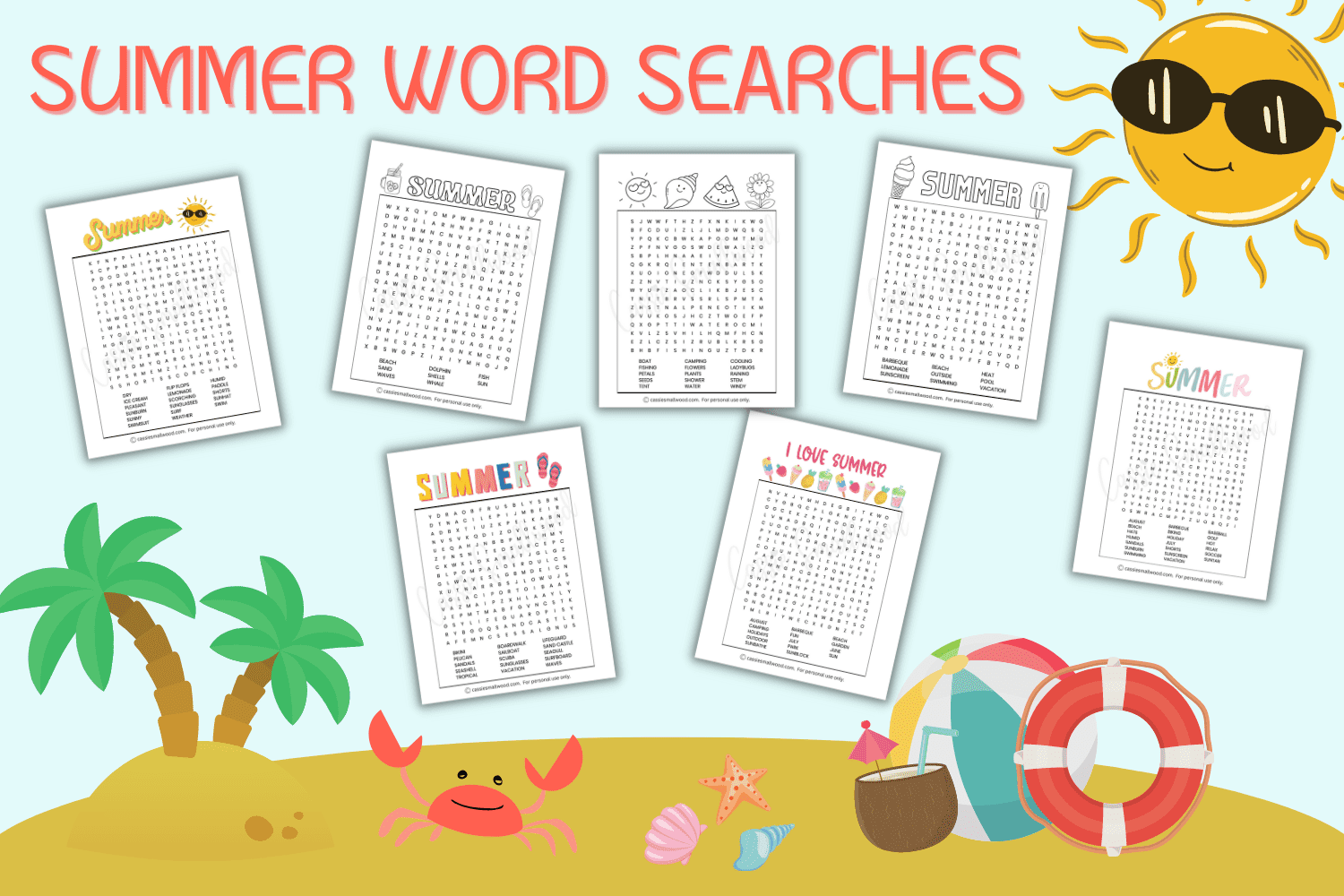 Fun Summer Word Search Printables FREE Cassie Smallwood Fun Summer Word Search Printables FREE Cassie Smallwood