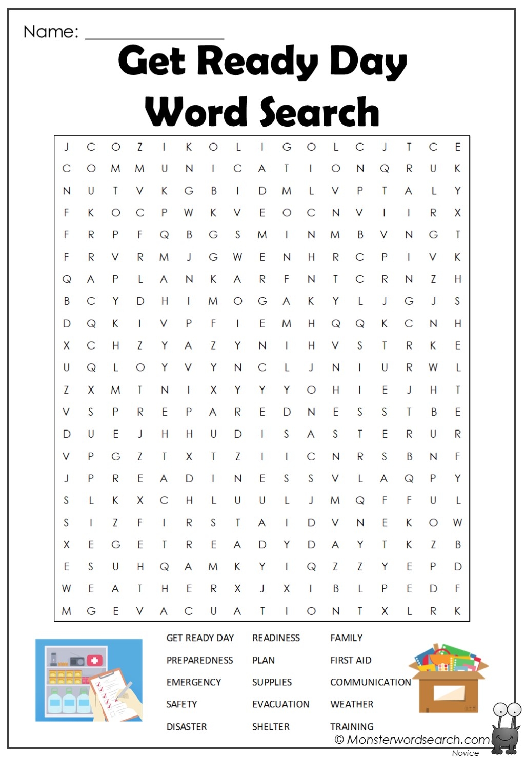 Get Ready Day Word Search Monster Word Search Get Ready Day Word Search Monster Word Search