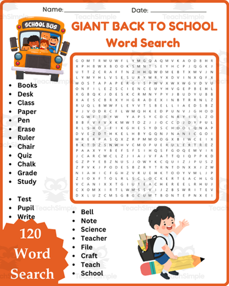First Day Of School Word Search Printable First Day Of School Word Search Printable