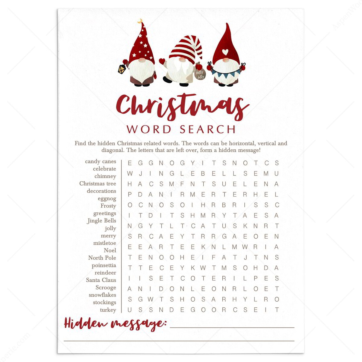 Gnomes Christmas Word Search Puzzle Kids And Adults Gnomes Christmas Word Search Puzzle Kids And Adults