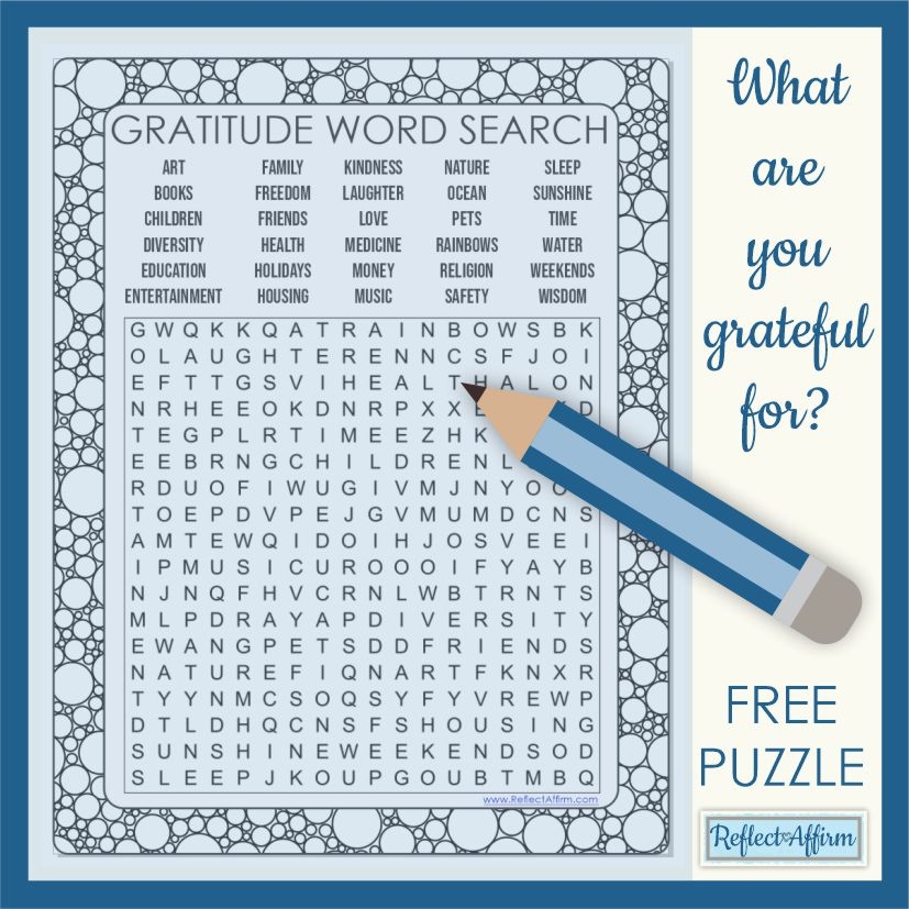Gratitude Word Search Puzzle Free PDF Reflect Affirm Gratitude Word Search Puzzle Free PDF Reflect Affirm