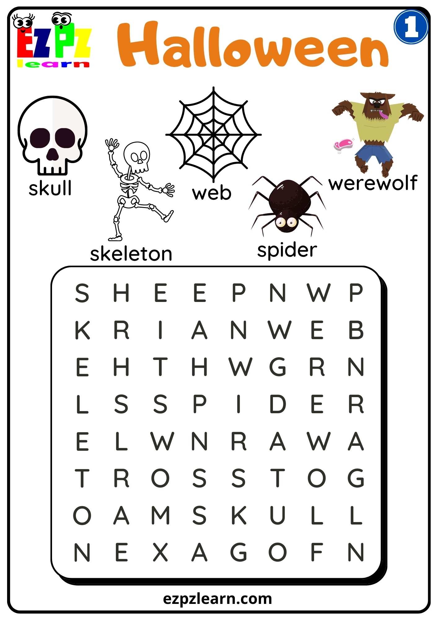 Group 1 Halloween Word Search For Kids Ezpzlearn Group 1 Halloween Word Search For Kids Ezpzlearn
