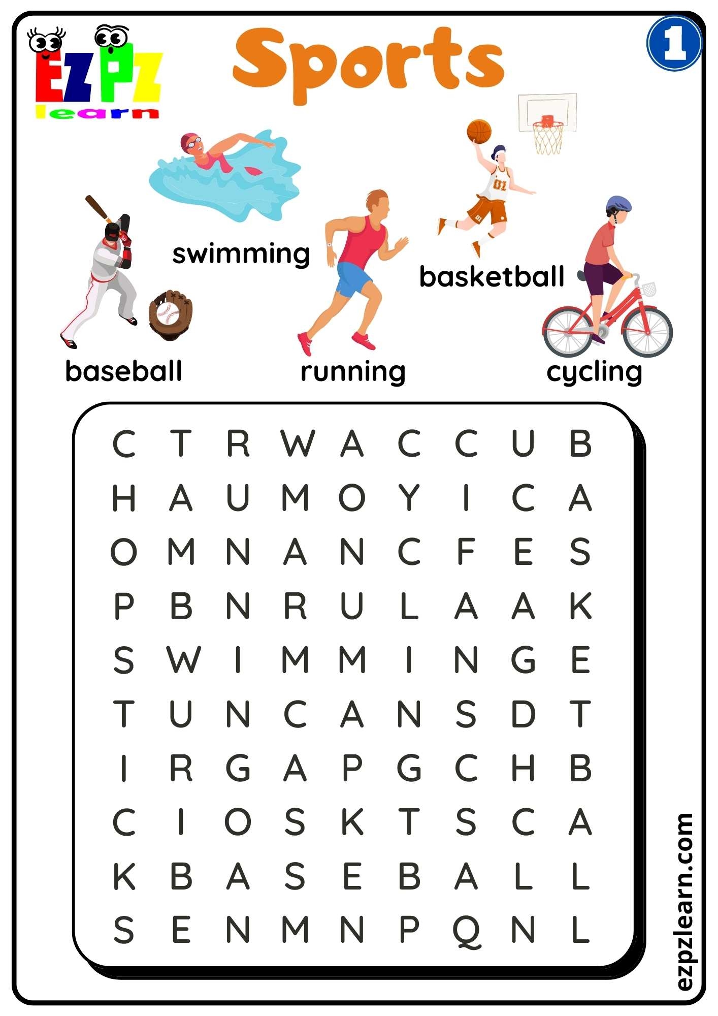 Group 1 Sports Word Search For K5 Kids And ESL Students Free PDF Download Ezpzlearn Group 1 Sports Word Search For K5 Kids And ESL Students Free PDF Download Ezpzlearn