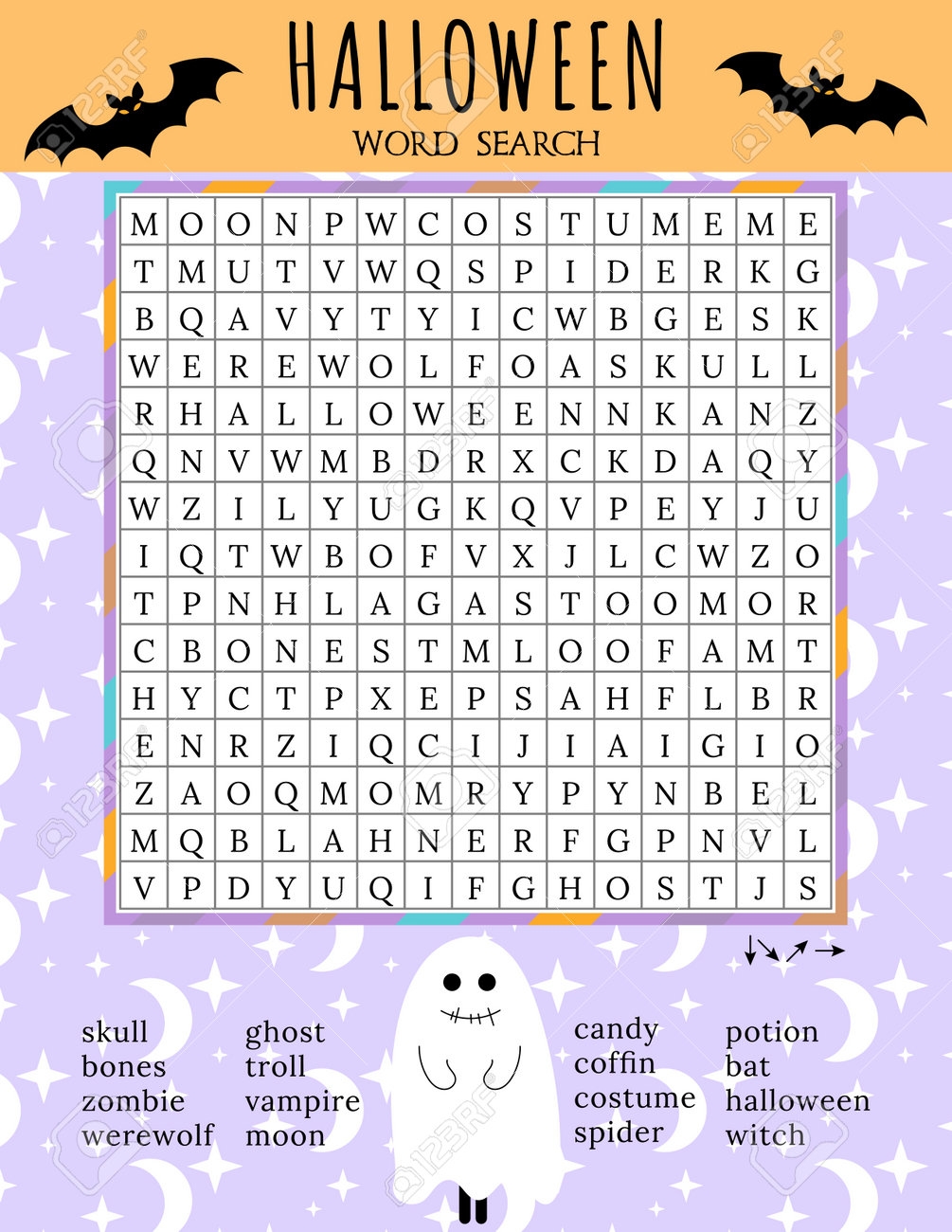Halloween Word Search Printable Worksheets Halloween Word Search Printable Worksheets