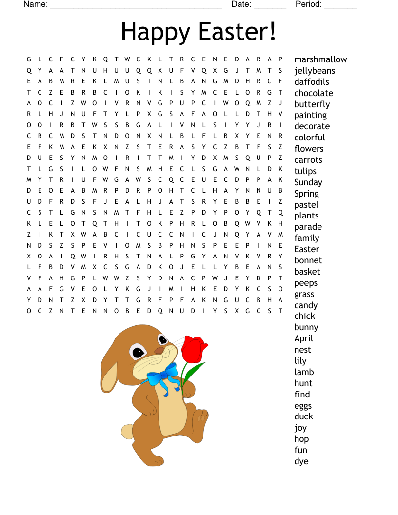 Happy Easter Word Search WordMint Happy Easter Word Search WordMint