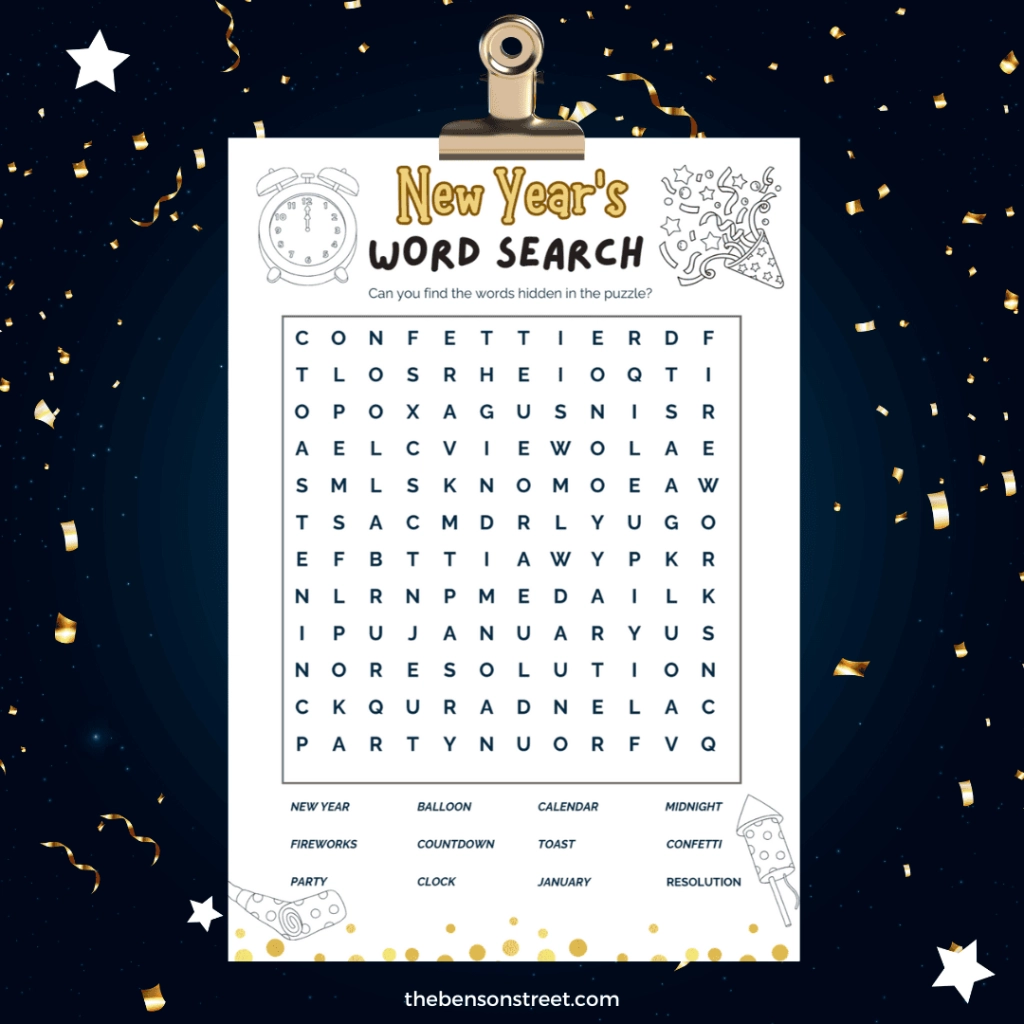 Printable New Years Word Search Puzzles Printable New Years Word Search Puzzles