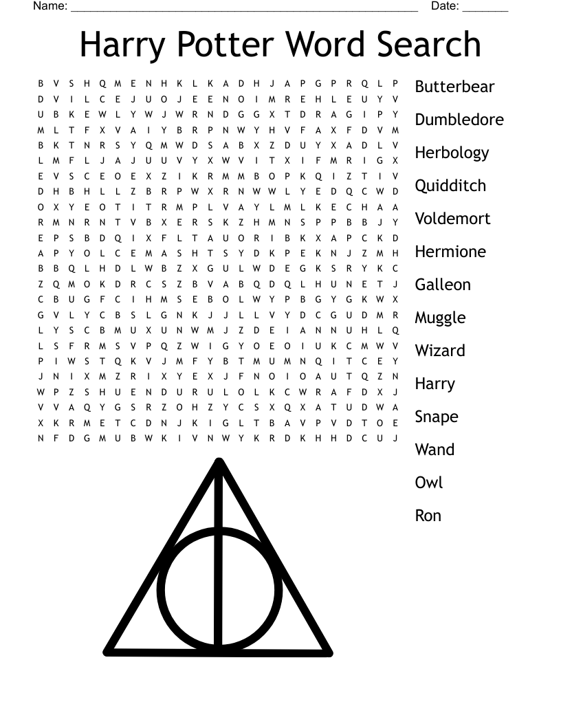 Harry Potter s Word Search WordMint Harry Potter s Word Search WordMint