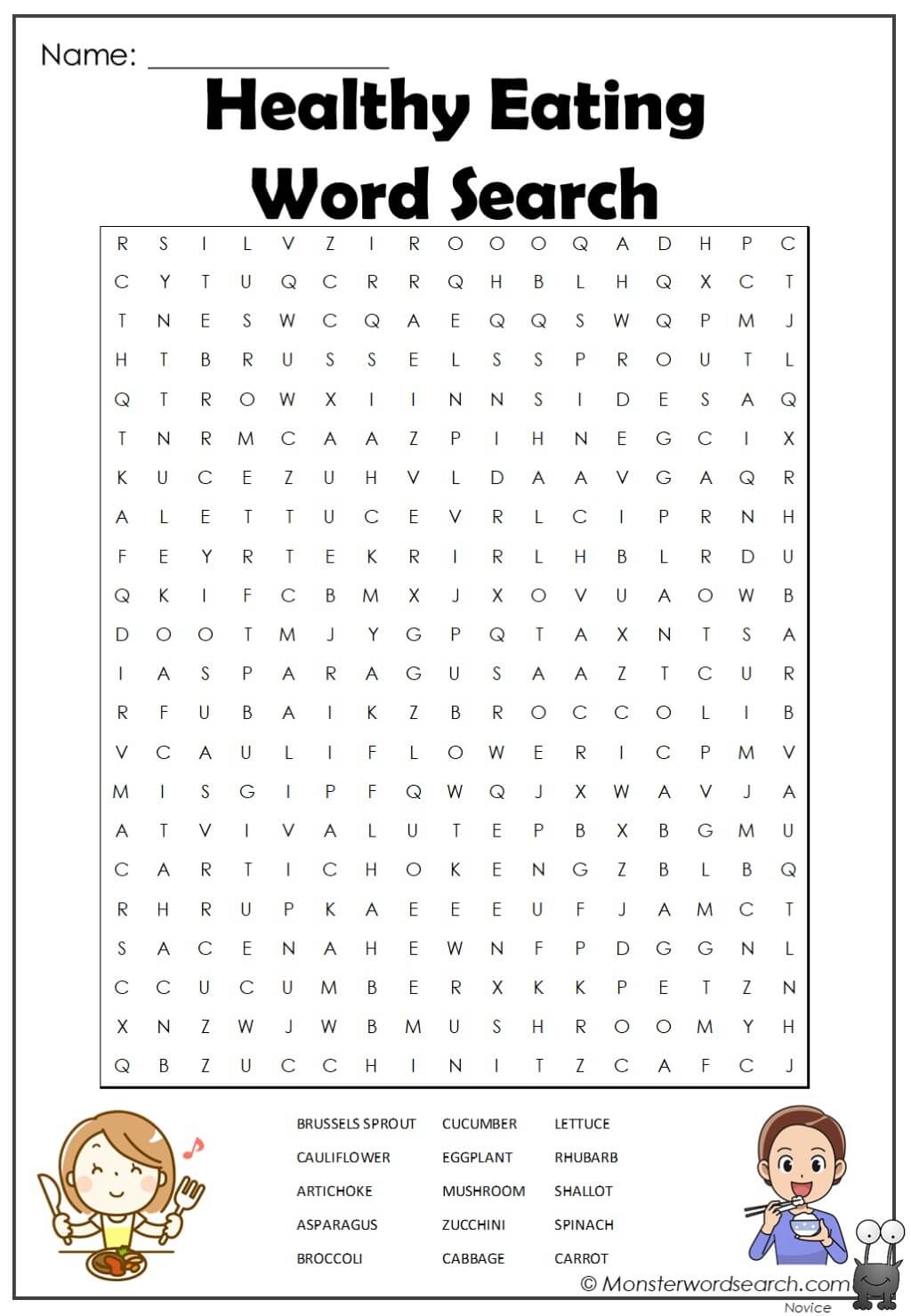 Healthy Food Word Search Printable Healthy Food Word Search Printable