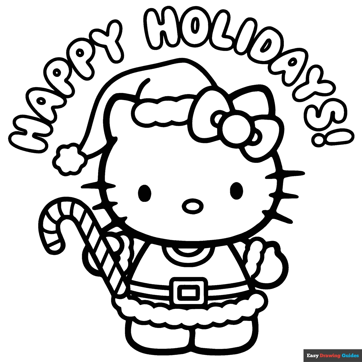 Hello Kitty For The Holidays Coloring Page Easy Drawing Guides Hello Kitty For The Holidays Coloring Page Easy Drawing Guides