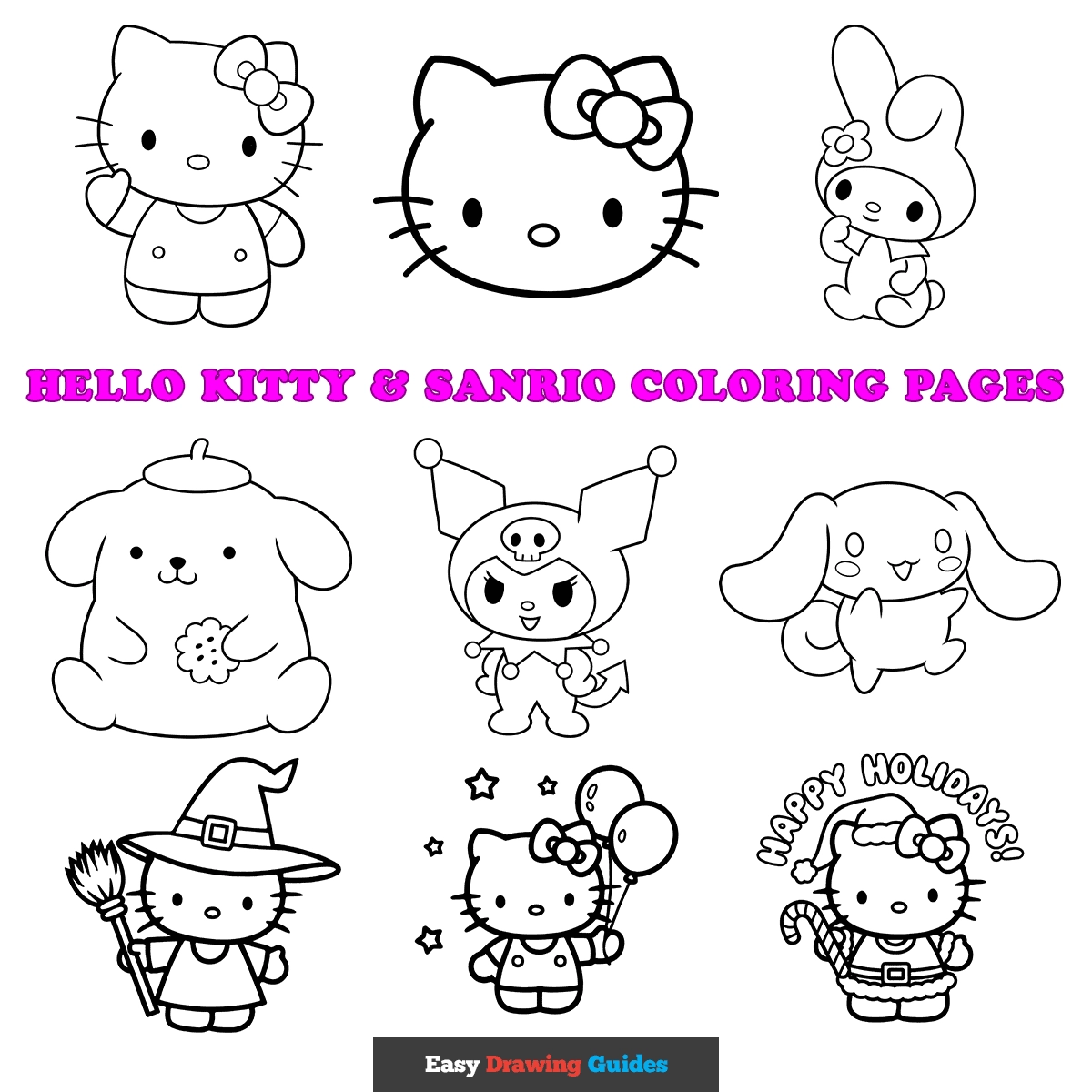 Hello Kitty Sanrio Coloring Pages For Kid 12 Printable Sheets Hello Kitty Sanrio Coloring Pages For Kid 12 Printable Sheets
