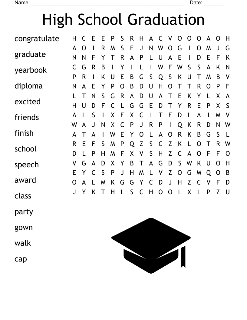 High School Graduation Word Search WordMint High School Graduation Word Search WordMint
