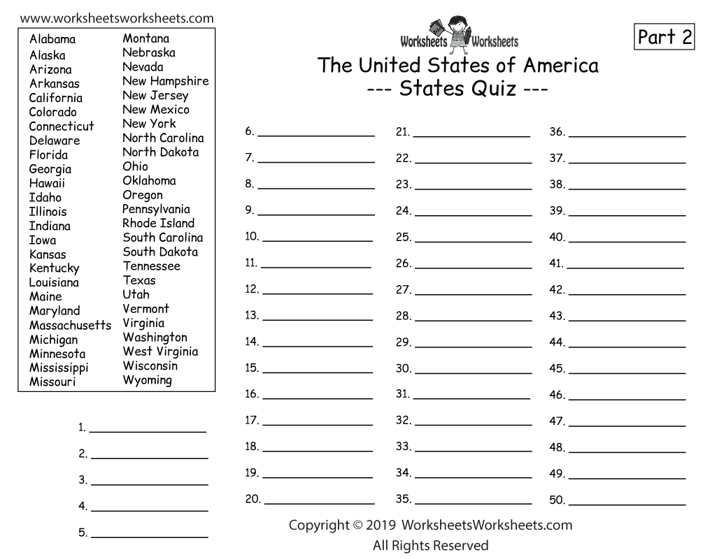 Free Printable Geography Quiz Free Printable Geography Quiz
