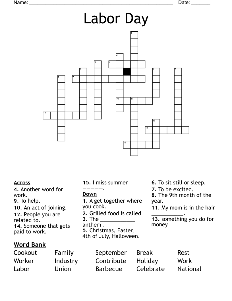 Labor Day Puzzles Printable